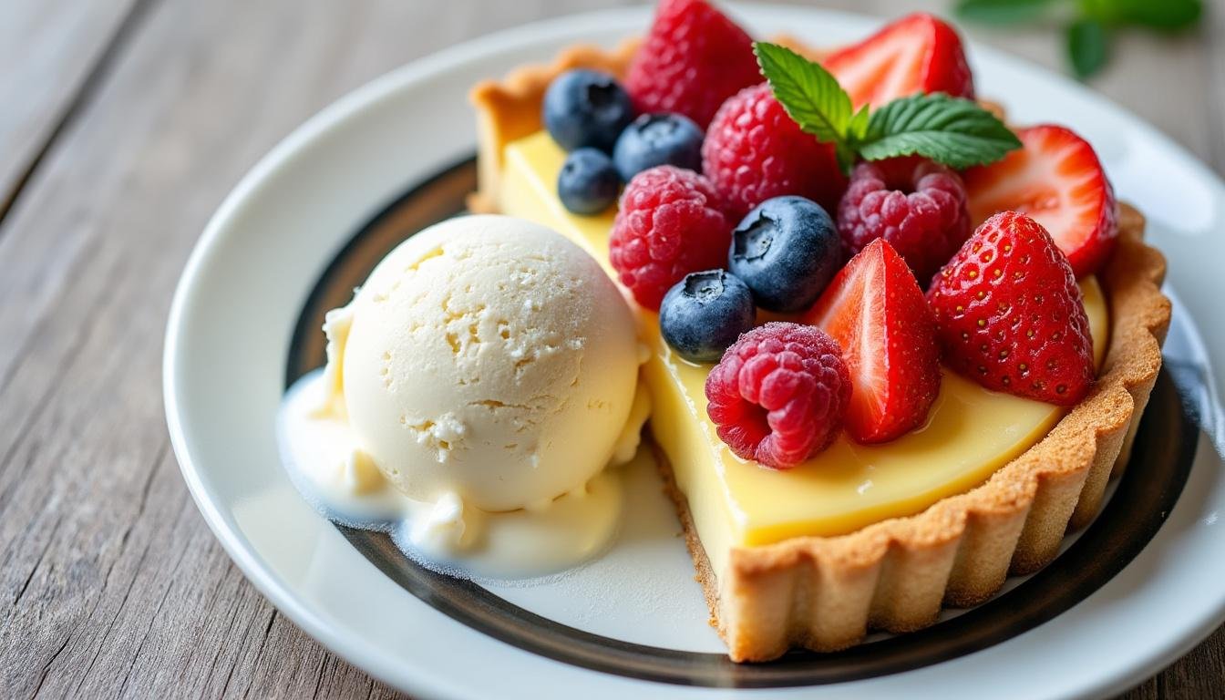 savourez notre délicieuse tarte aux nectarines et vanille, un dessert rafraßchissant alliant la douceur des nectarines juteuses à l'arÎme subtil de la vanille. parfaite pour vos repas d'été ou pour toute occasion spéciale, cette tarte ravira les papilles des gourmands !