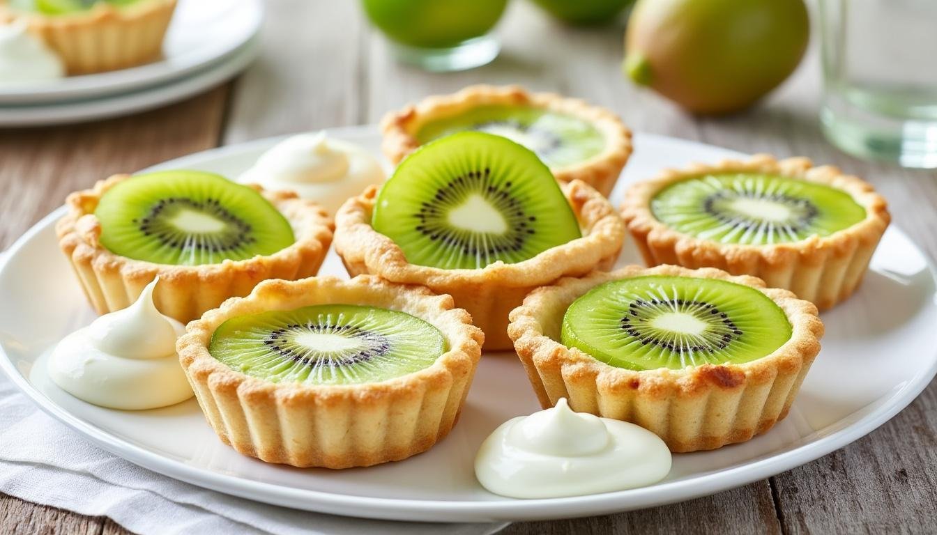 découvrez nos délicieuses tartelettes au kiwi et citron vert, un dessert frais et gourmand qui allie la douceur du kiwi à l'acidité du citron vert. idéales pour égayer vos repas, ces tartelettes sont faciles à réaliser et raviront les papilles de vos convives. régalez-vous avec cette recette fruitée et astucieusement équilibrée !