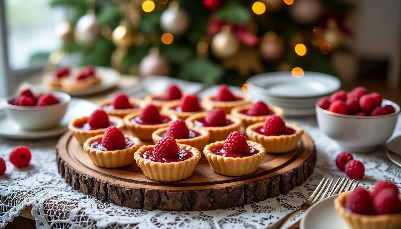 savourez des tartelettes aux framboises délicates, garnies d'une onctueuse crème pâtissière. un dessert fruité et gourmand qui allie fraîcheur et douceur, parfait pour toutes les occasions.