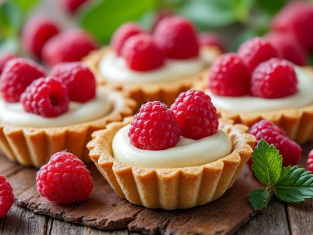 Tartelettes aux framboises et crème pâtissière