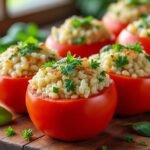 Tomates farcies au riz et aux herbes