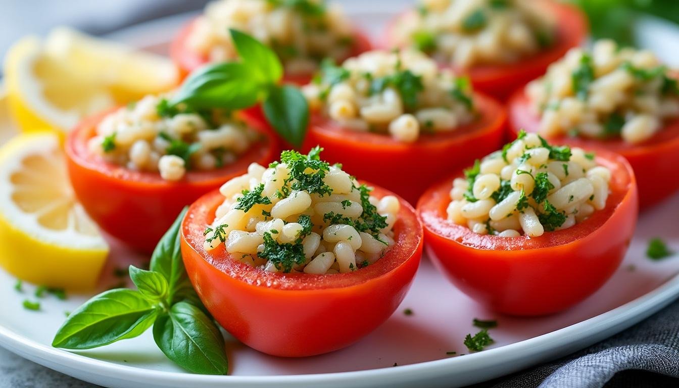 découvrez notre délicieuse recette de tomates farcies au riz et aux herbes, un plat savoureux et réconfortant. parfait pour un repas en famille ou entre amis, cette préparation colorée allie fraîcheur et goût. suivez nos étapes simples et régalez vos convives avec ce délice méditerranéen.