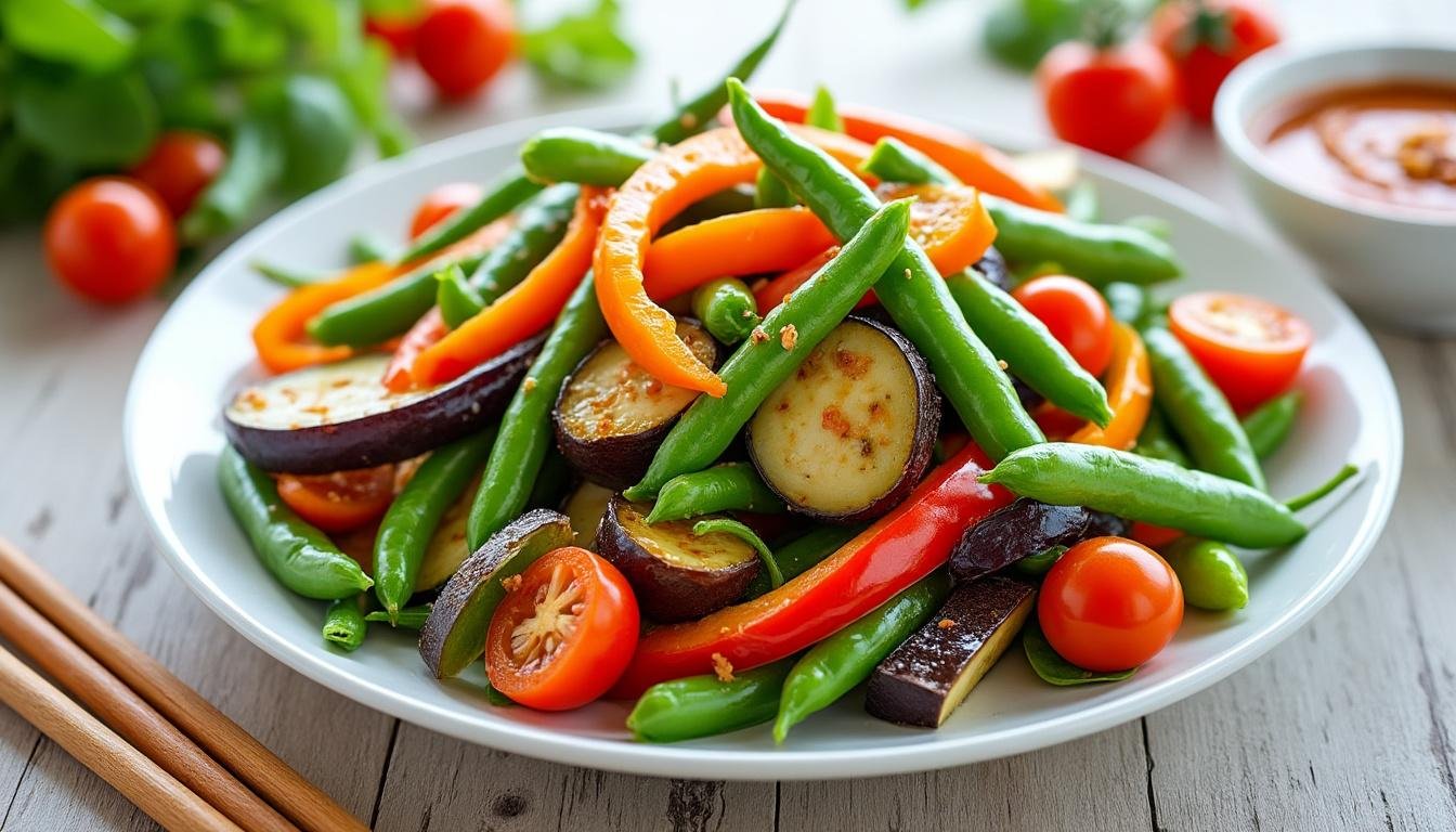 découvrez notre savoureux wok de légumes au basilic thaï : une recette saine, colorée et pleine de saveurs asiatiques, idéale pour un repas rapide et équilibré.