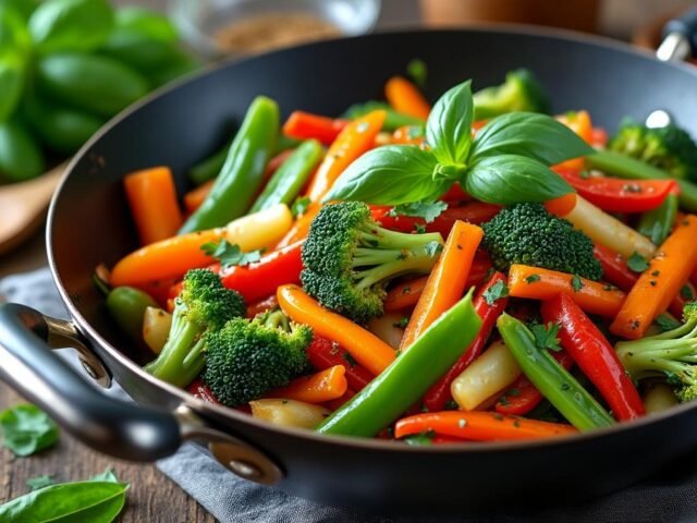 Wok de légumes au basilic thaï