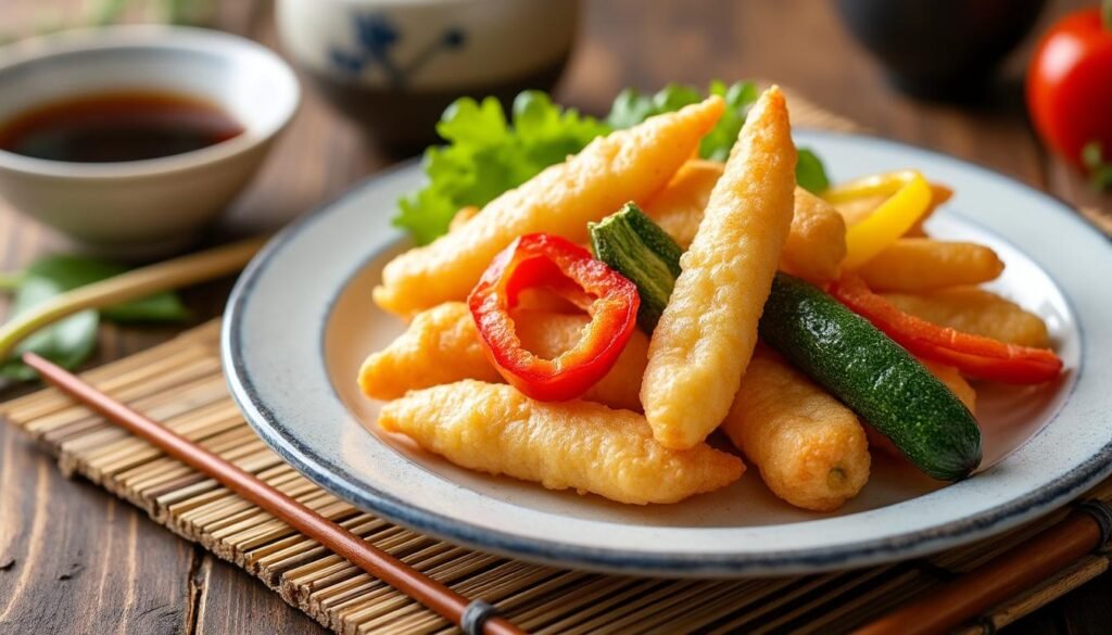 découvrez notre recette de beignets de légumes à la japonaise (tempura) : des légumes frais enrobés d’une pâte légère et croustillante, pour un apéritif ou un accompagnement gourmand et savoureux.