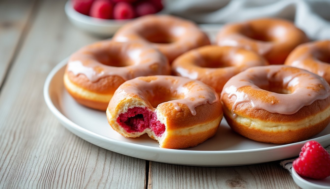 découvrez nos délicieux beignets moelleux fourrés à la confiture de framboise, parfaits pour une pause gourmande ou un goûter fait maison.