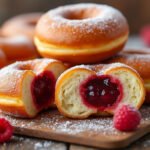 Beignets fourrés à la confiture de framboise