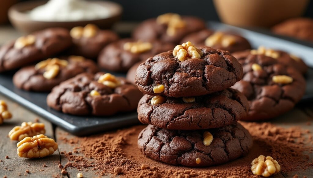 découvrez notre recette facile de biscuits moelleux aux noix et cacao : une gourmandise fondante, riche en saveurs, parfaite pour accompagner un café ou le goûter.