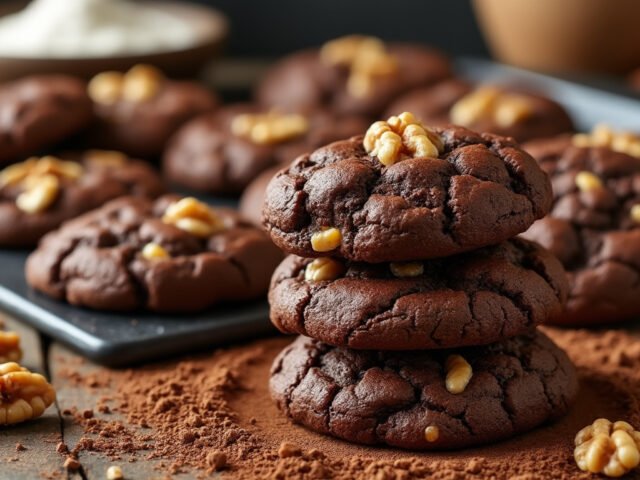 Biscuits moelleux aux noix et cacao