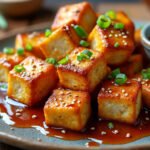 Bouchées de tofu croustillant à la sauce sésame