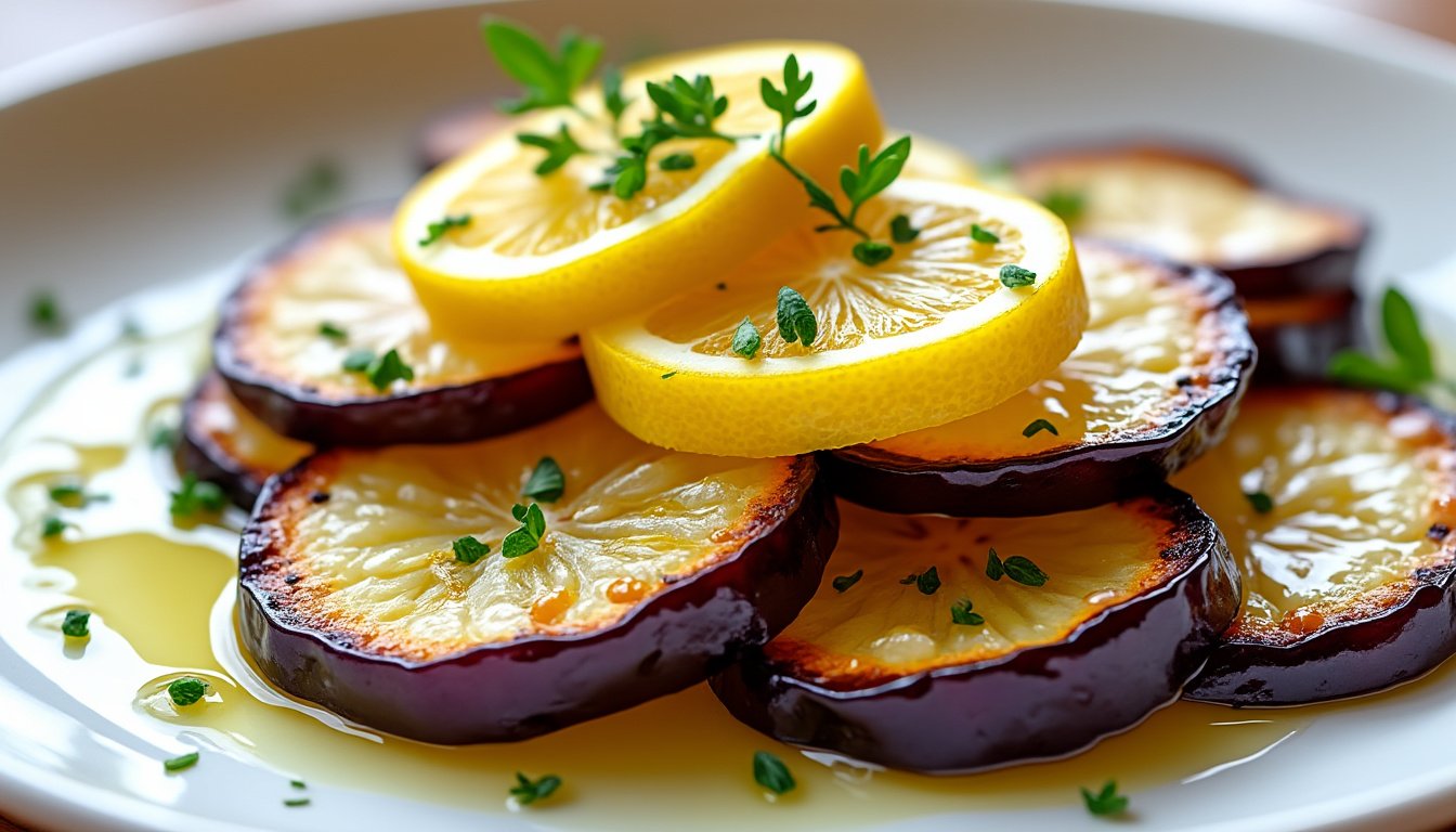 découvrez notre recette savoureuse de caviar d’aubergine relevé par la fraîcheur du citron confit, idéale pour vos apéritifs gourmands et tartinades estivales.