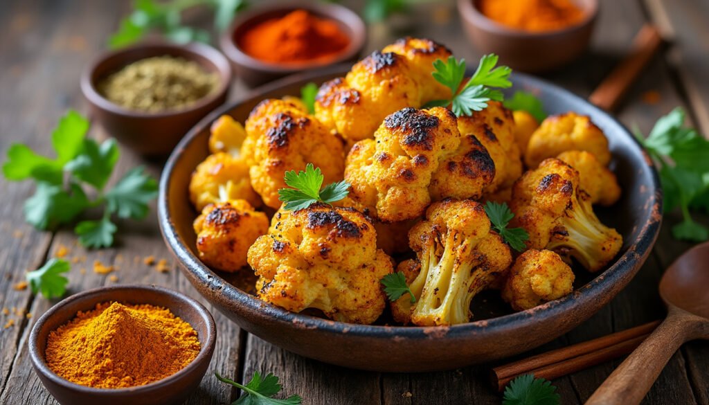 découvrez notre recette savoureuse de chou-fleur rôti aux épices tandoori : une alternative végétarienne parfumée, facile à préparer et parfaite pour relever vos repas avec une touche indienne.