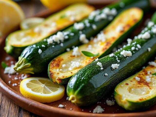 Courgettes rôties au parmesan et citron