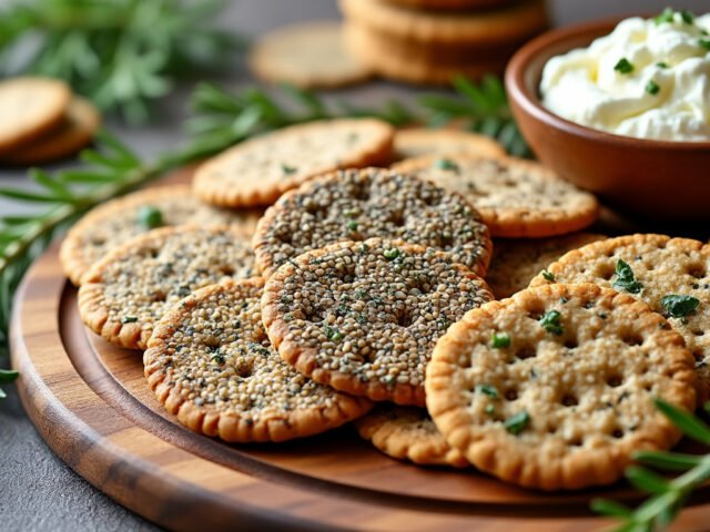 Crackers aux graines et fromage frais