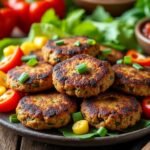 Galettes de haricots noirs et légumes