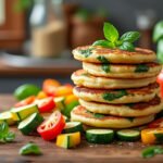 Mini crêpes salées aux légumes et herbes