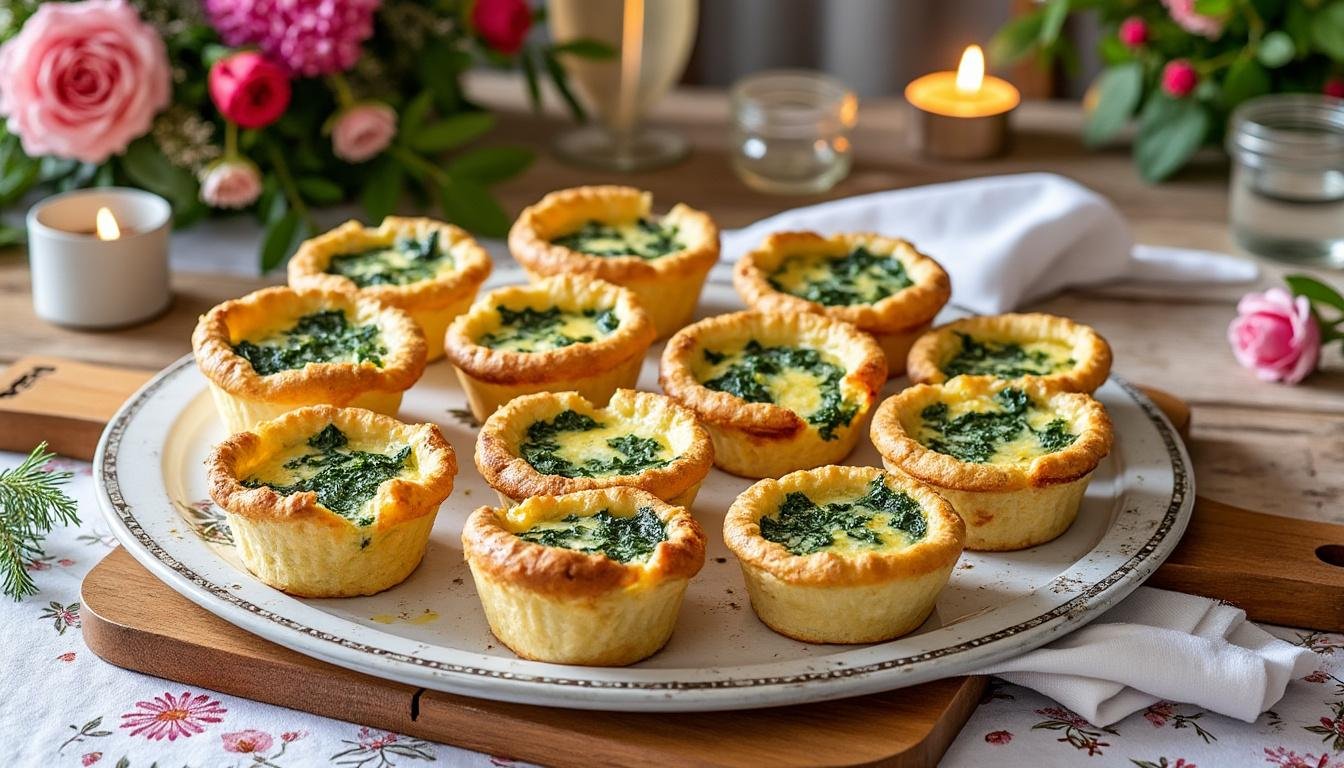 découvrez notre recette facile de mini quiches sans pâte aux épinards, idéales pour un apéritif sain ou un repas léger. prêtes en quelques minutes, savoureuses et riches en saveurs !