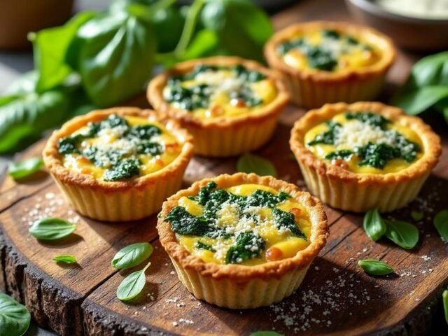 Mini quiches sans pâte aux épinards
