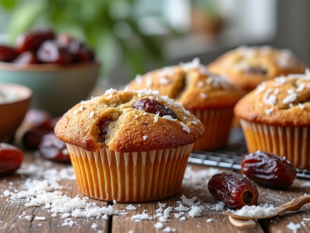 Muffins aux dattes et noix de coco