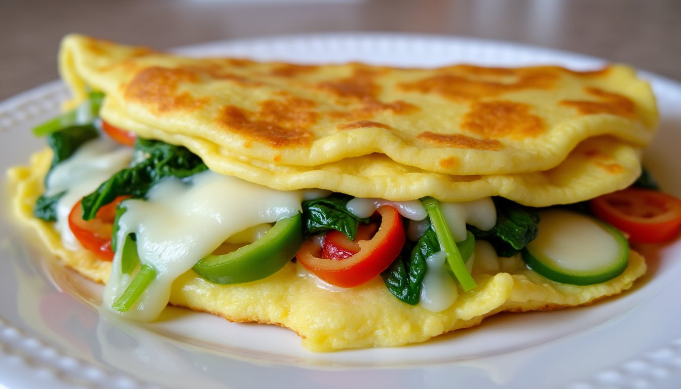 savourez une omelette aux légumes et fromage fondu, une recette simple, gourmande et équilibrée, idéale pour un repas rapide et sain. parfaite pour petits et grands !