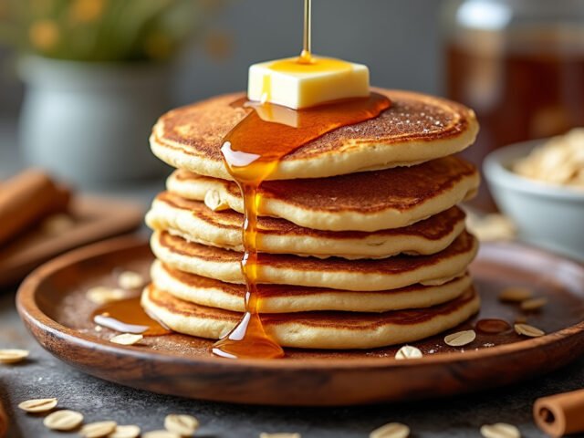 Pancakes aux flocons d’avoine et cannelle