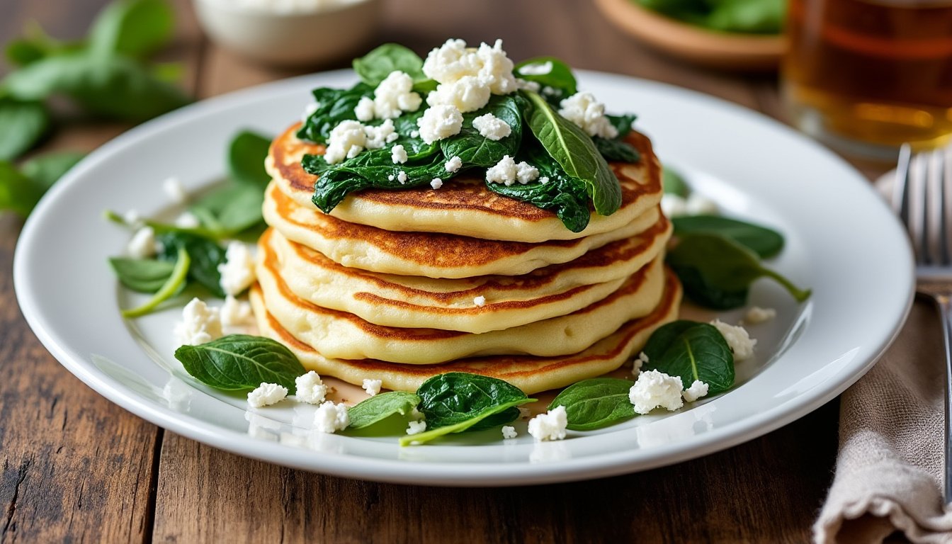 découvrez notre recette de pancakes salés aux épinards et feta : une idée originale et savoureuse pour un brunch ou un repas léger, à la fois moelleux et riche en saveurs.
