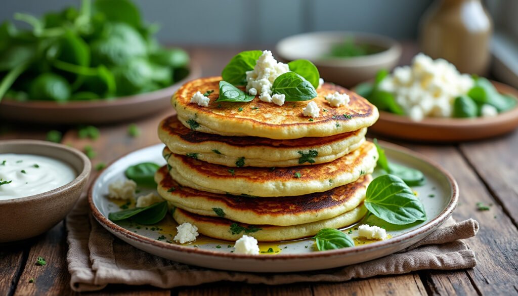 découvrez notre recette de pancakes salés aux épinards et feta, moelleux et savoureux, parfaits pour un brunch original ou un dîner léger. faciles à préparer et riches en saveurs !