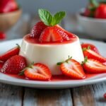 Panna cotta au lait d’amande et fraises