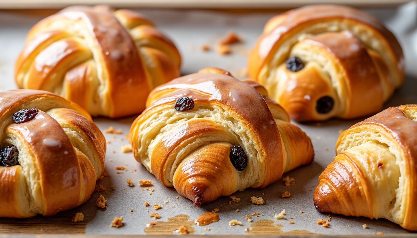 découvrez notre délicieuse recette de petits pains aux raisins et crème pâtissière : une viennoiserie fondante, garnie de crème onctueuse et de raisins, parfaite pour le petit-déjeuner ou le goûter.