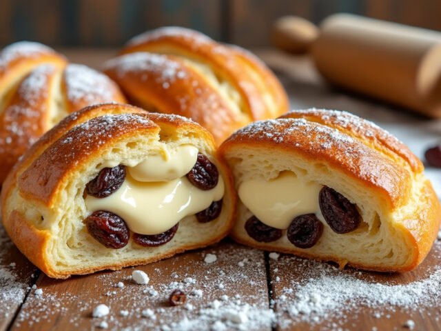 Petits pains aux raisins et crème pâtissière