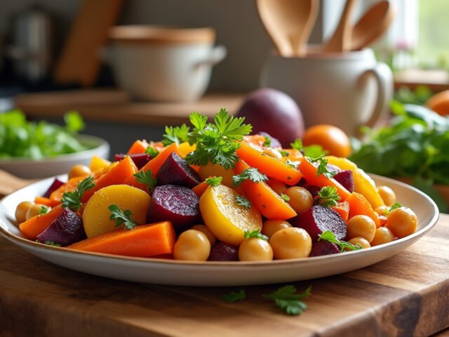 Poêlée de légumes racines et pois chiches