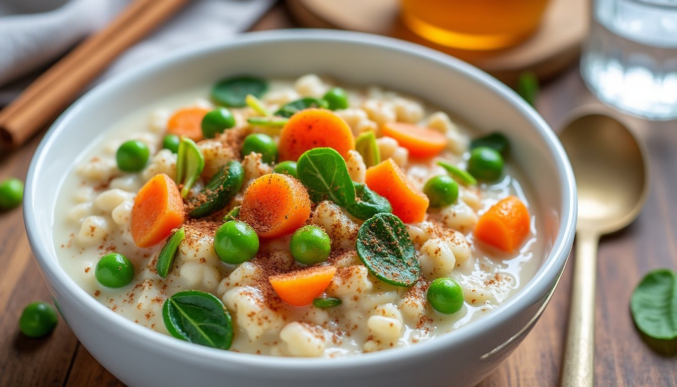 découvrez une recette saine et originale de porridge salé à l’avoine, agrémenté de légumes grillés. un plat équilibré, idéal pour un petit-déjeuner ou un brunch nutritif et plein de saveurs !