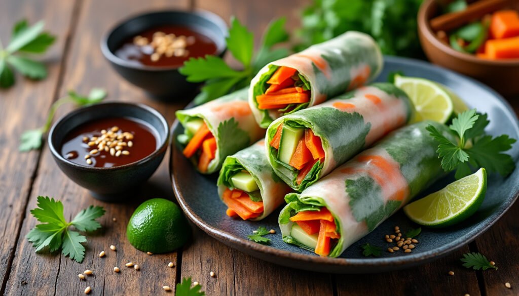 découvrez notre recette facile de rouleaux de printemps végétariens, frais et savoureux, idéals pour un repas léger ou une entrée saine. parfaits pour régaler toute la famille !