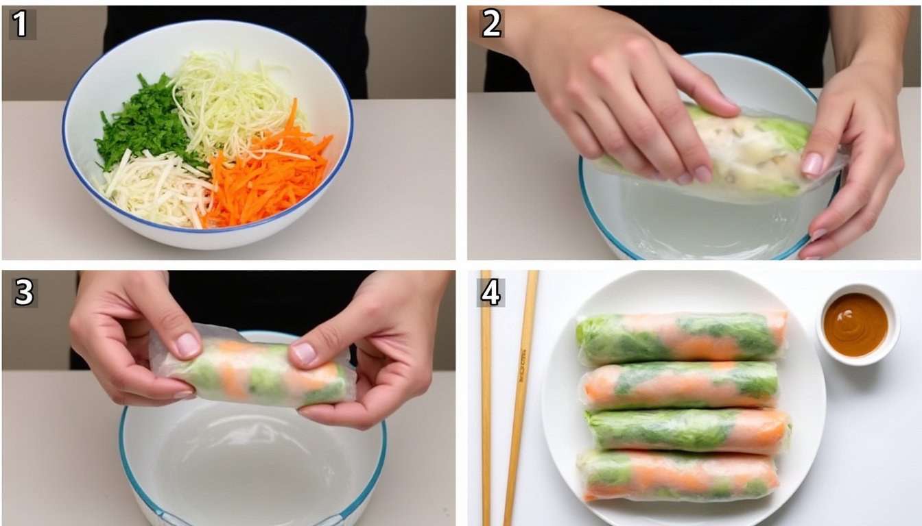 découvrez notre recette facile de rouleaux de printemps végétariens, frais et savoureux, parfaits pour une entrée légère ou un repas sain. ingrédients simples, préparation rapide et 100% végétale !