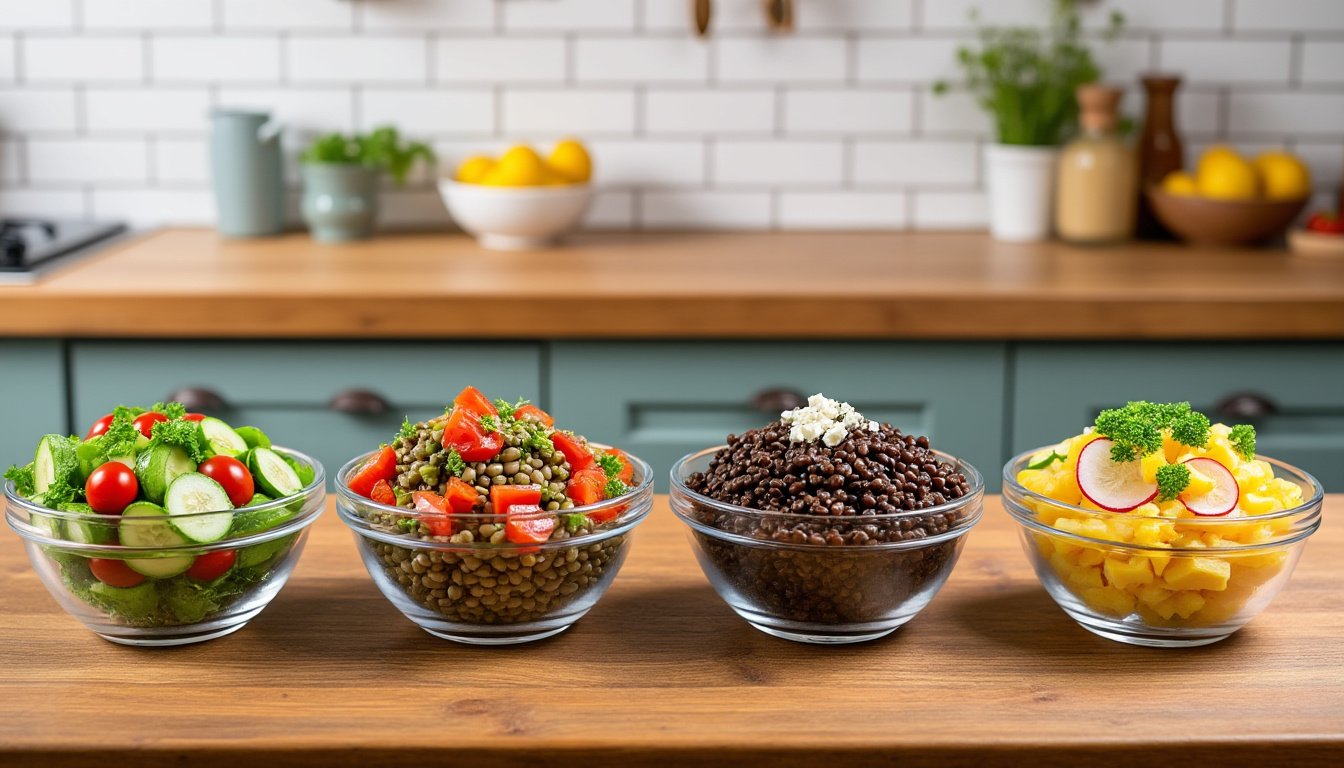 découvrez notre recette saine et savoureuse de salade de lentilles vertes, agrémentée de tomates cerises juteuses et de roquette fraîche. idéale pour un repas léger, équilibré et plein de saveurs !