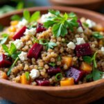 Salade de quinoa et betteraves rôties