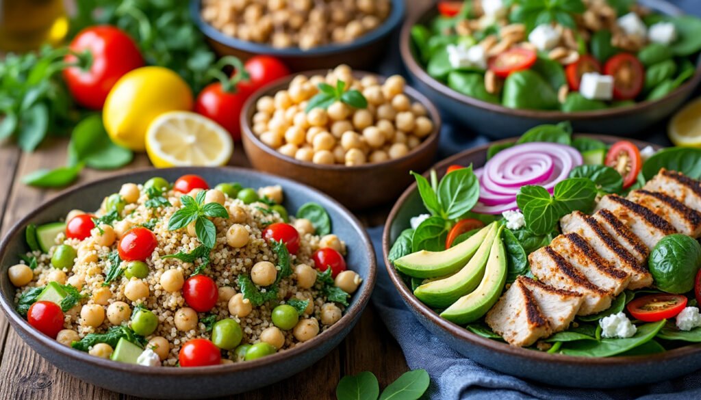 découvrez nos recettes de salades complètes et protéinées, idéales pour des repas équilibrés, savoureux et nourrissants. profitez d'idées faciles à préparer et adaptées à tous les goûts !