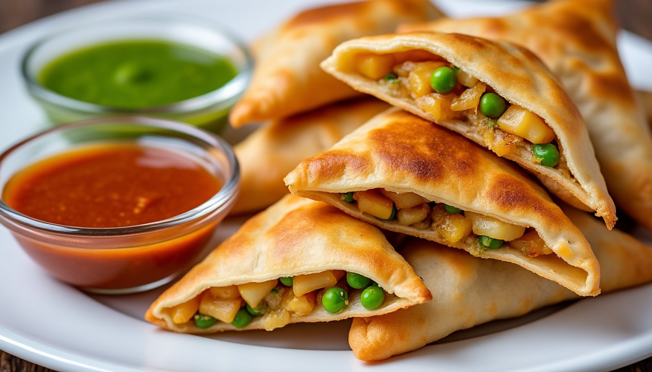 découvrez notre recette de samoussas aux légumes et épices : de savoureuses bouchées croustillantes, garnies de légumes variés et subtilement relevées pour une explosion de saveurs exotiques. idéal en entrée ou à l’apéritif !