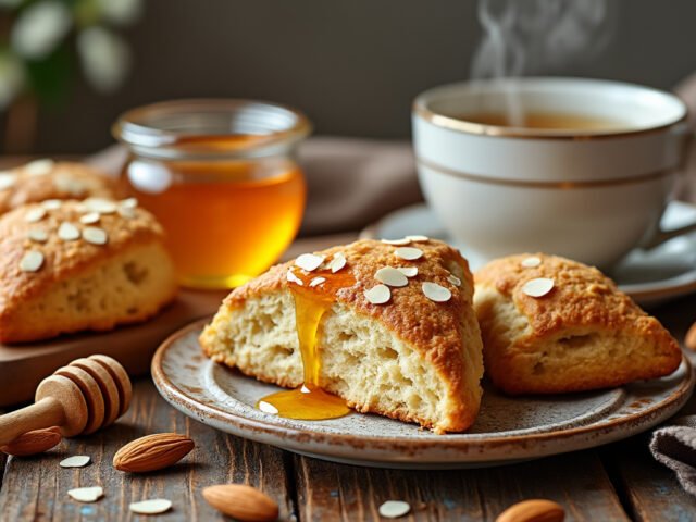Scones aux amandes et miel