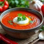 Soupe froide de poivrons et yaourt