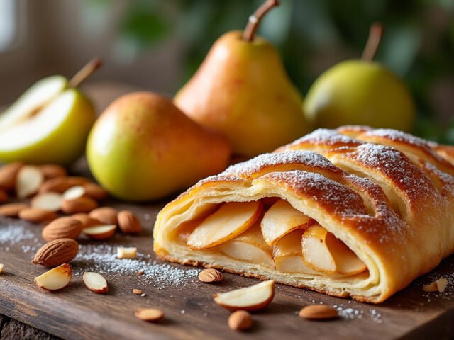 Strudel aux poires et amandes