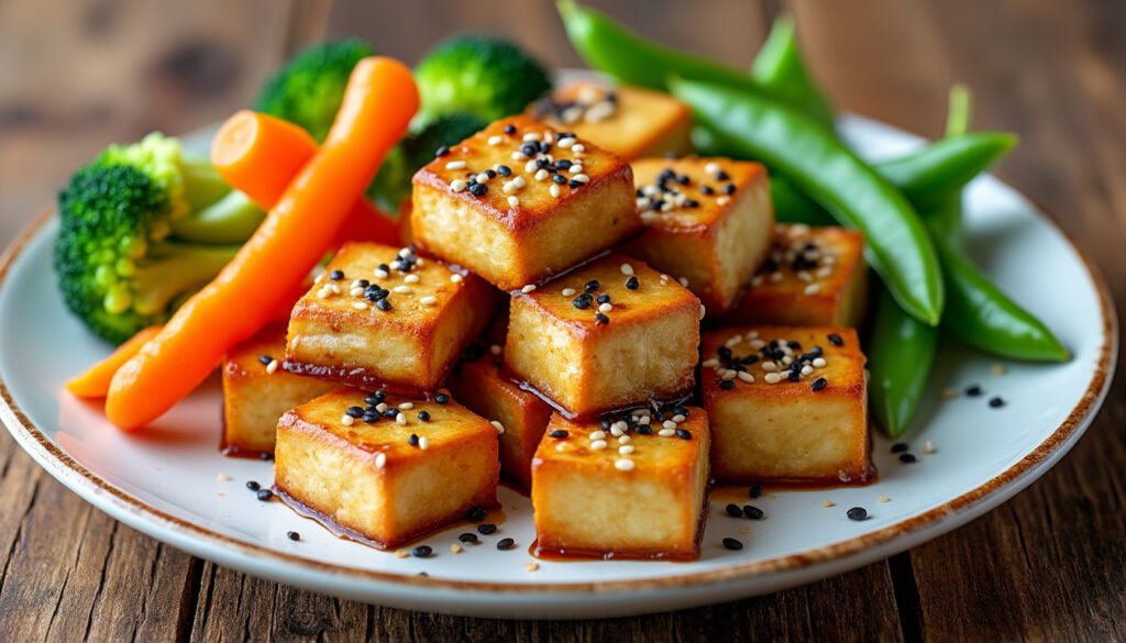découvrez notre recette savoureuse de tofu poêlé aux graines de sésame, accompagné de légumes vapeur. un plat sain, équilibré et rapide à préparer, parfait pour un repas végétarien plein de saveurs !