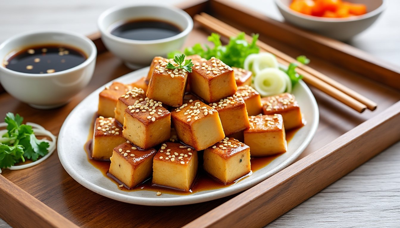 découvrez notre recette savoureuse de tofu poêlé aux graines de sésame, accompagné de légumes vapeur. un plat sain, gourmand et facile à préparer, idéal pour un repas végétarien équilibré.