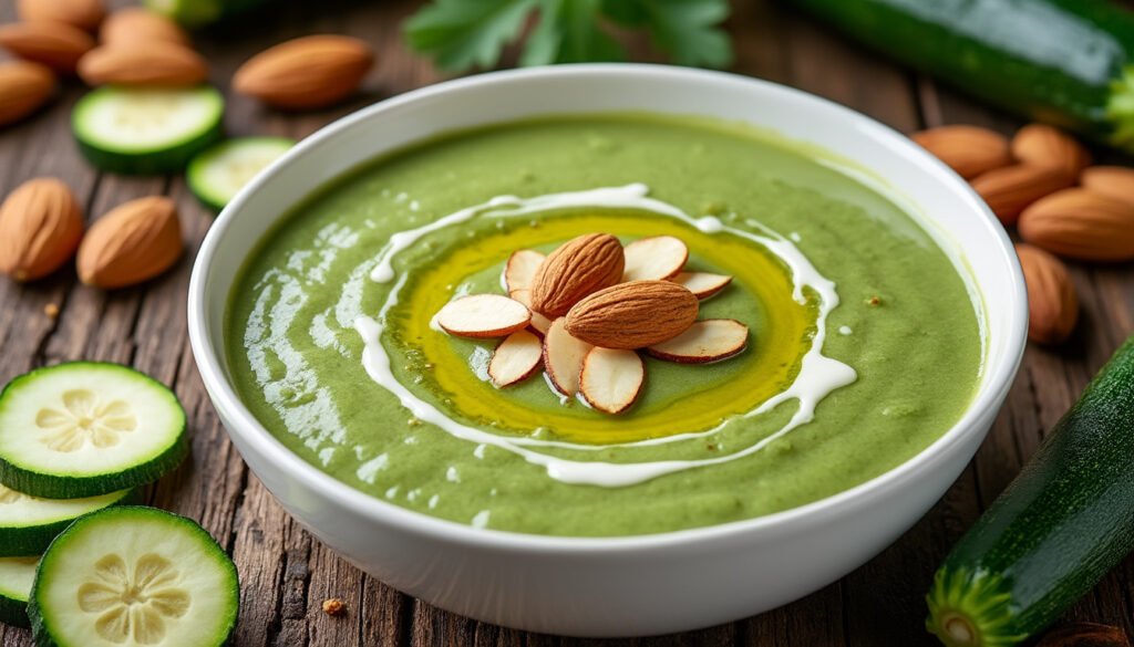 découvrez notre recette onctueuse de velouté de courgettes et amandes, un mélange savoureux et léger, idéal pour un repas sain et réconfortant. simple à préparer, ce velouté est parfait pour ravir vos papilles.