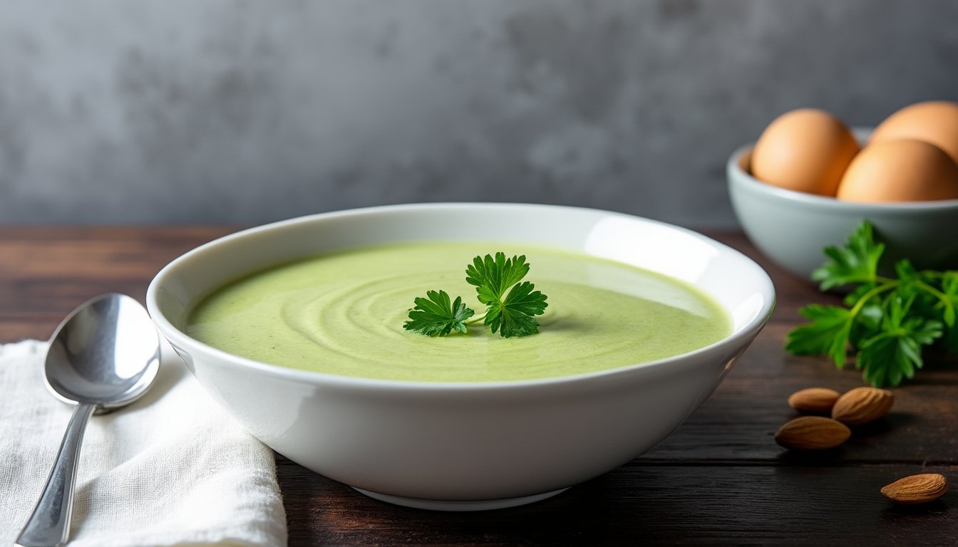 découvrez notre délicieuse recette de velouté de courgettes et amandes : une soupe onctueuse, saine et raffinée, parfaite pour réchauffer vos soirées. facile à préparer et riche en saveurs !