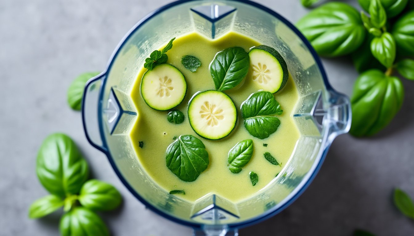 découvrez notre recette facile de velouté froid de courgettes et basilic, parfait pour l'été. rafraîchissant, léger et plein de saveurs, à déguster en entrée ou pour un repas léger.