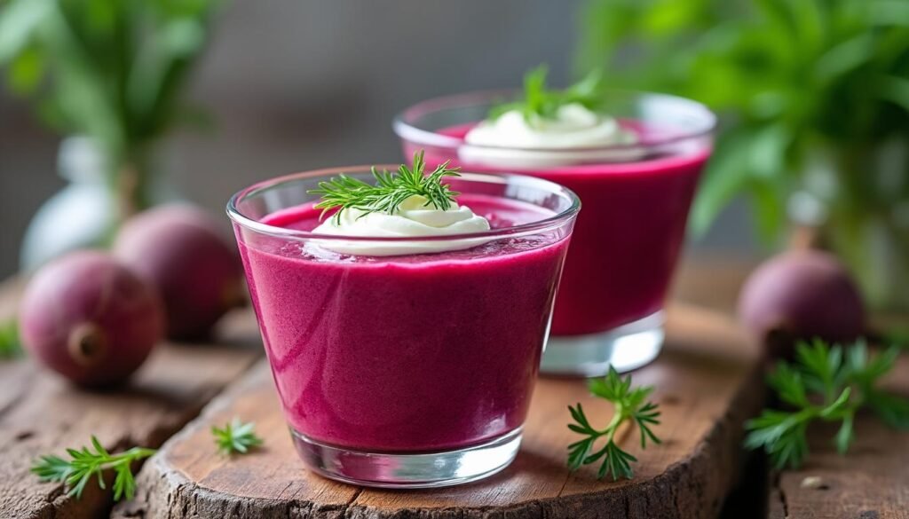 découvrez une recette originale de verrines de mousse de betterave, idéale pour un apéritif frais et coloré. faciles à préparer, ces verrines impressionneront vos invités par leur goût subtil et leur présentation élégante.