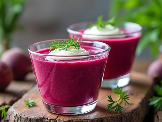 Verrines de mousse de betterave