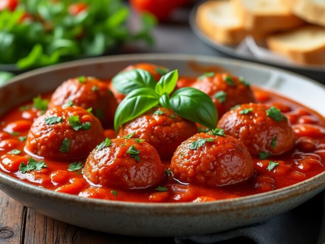 Boulettes de haricots rouges et sauce tomate