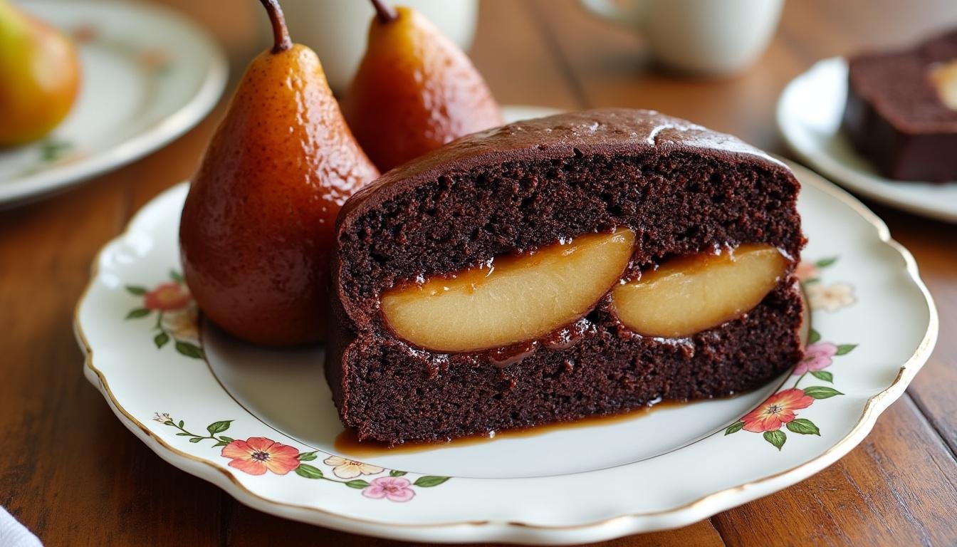 découvrez notre recette gourmande de cake au cacao moelleux, agrémenté de délicieuses poires caramélisées. un dessert irrésistible pour ravir les papilles des petits et grands !